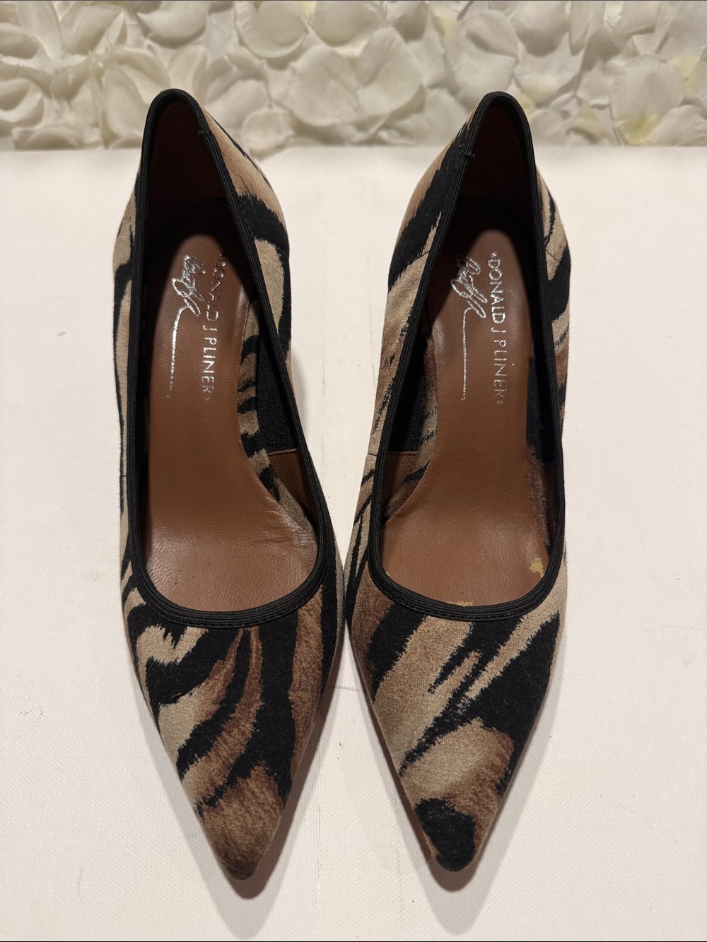 Donald J. Pliner Leopard-Print Pointed Toe Pumps in Brown and Black